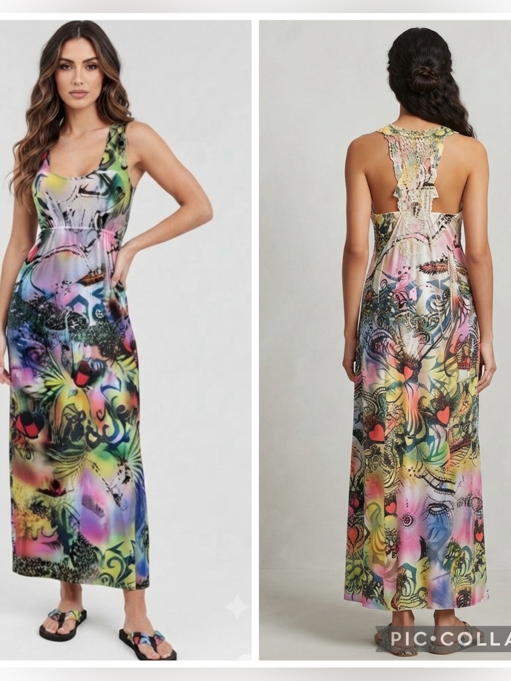 Ocean Breeze Multicolor Sleeveless Maxi Dress